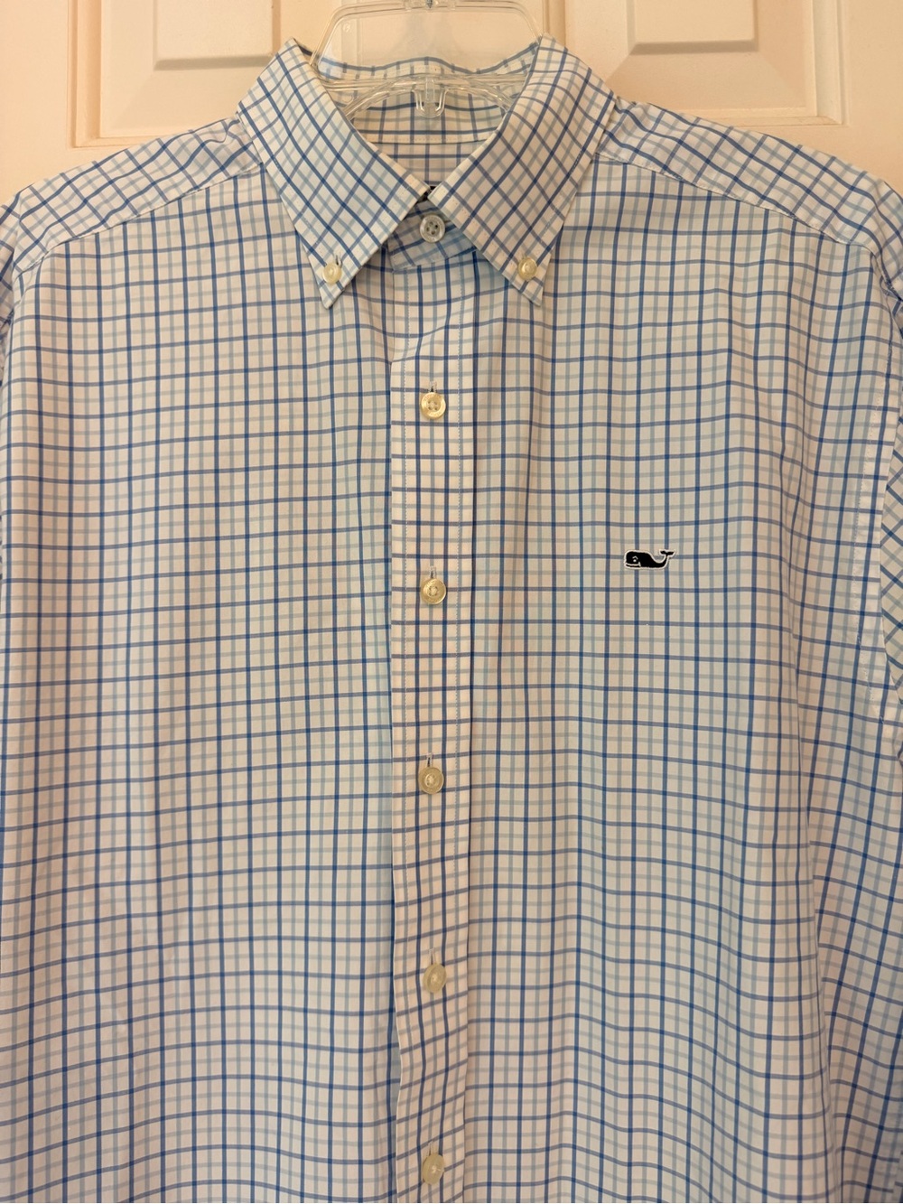 Vineyard Vines Men’s Classic Fit Whale Button Down Shirt Plaid, White Blue, Sz M - Picture 2 of 12